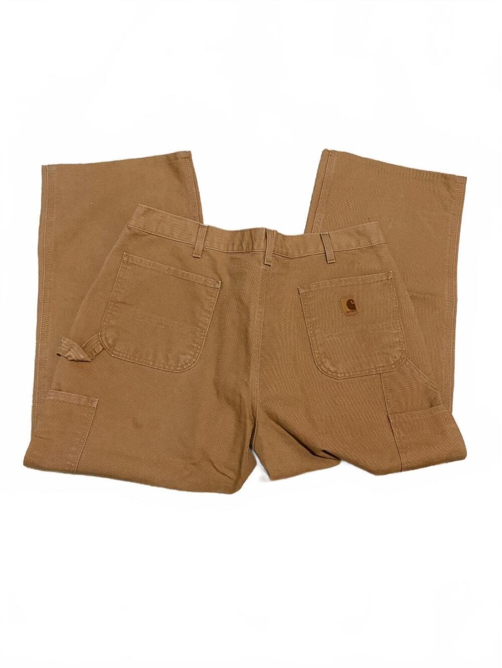 Carhartt Carpenter Work Pants Mens 38x32 Brown Loose Fit Duck Canvas